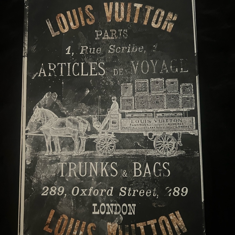 Louis Vuitton Black and Gold Vintage canvas wrap wall art